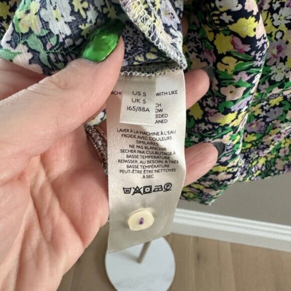 Maeve Anthropologie Ashleigh Floral Puff Sleeve Button-Down Blouse – Size Small - Picture 5 of 8